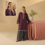 POPPIN 2PC Winter Unstitched - Maroon Garden