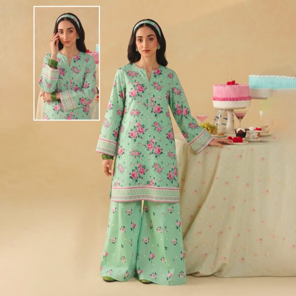 POPPIN 2PC Winter Unstitched - Mint Floral