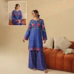 POPPIN 2PC Winter Unstitched - Cobalt Floral