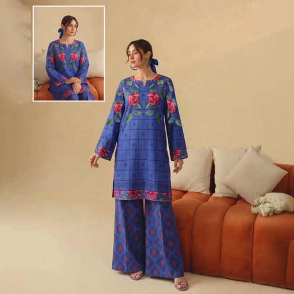 POPPIN 2PC Winter Unstitched - Cobalt Floral