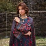 Zari Zeens C-Prints Unstitched Linen - Navy Maroon
