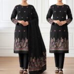Zari Zeens Viscose Jacquard 3 Piece - Floral Print
